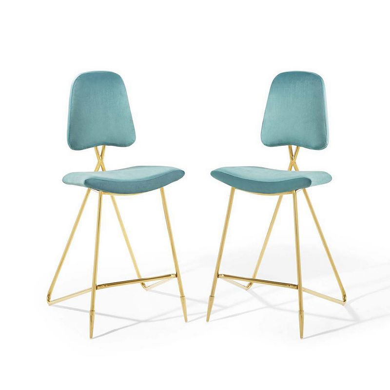 Modway Ponder Bar Stool Performance Velvet Set of 2