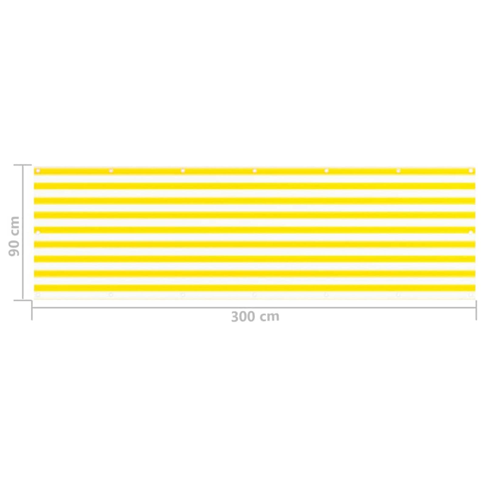 Balcony Screen Yellow And White 90x300 Cm Hdpe No.353910