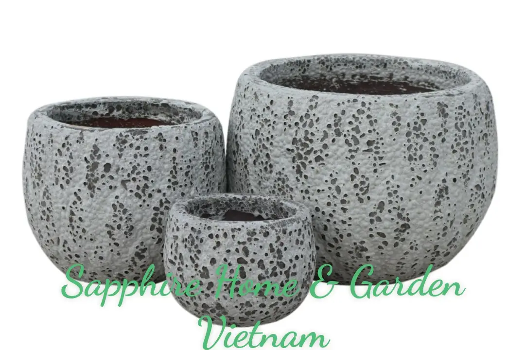 White Atlantis Ceramic Pots for Plants Garden outdoor pottery Large Antique Pots / Rustic Pots wholesale for garden center