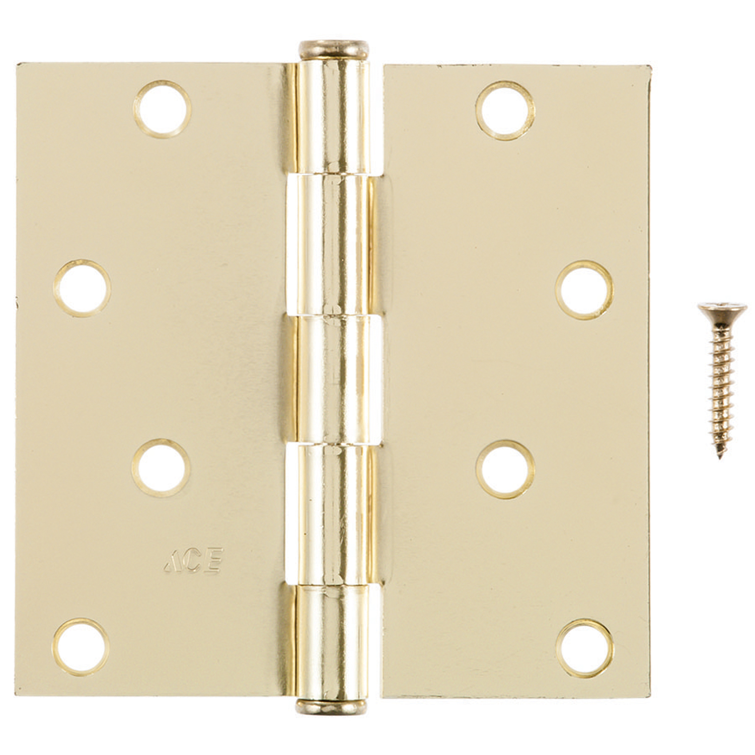 Ace 4 in. L Bright Brass Residential Door Hinge 1 pk