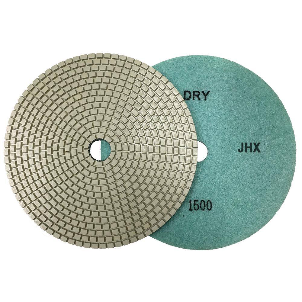 7 in. JHX DryWet Diamond Polishing Pads for ConcreteGranite Set of (7-Pieces) with 7 in. Back Holder JHXR175SET7B