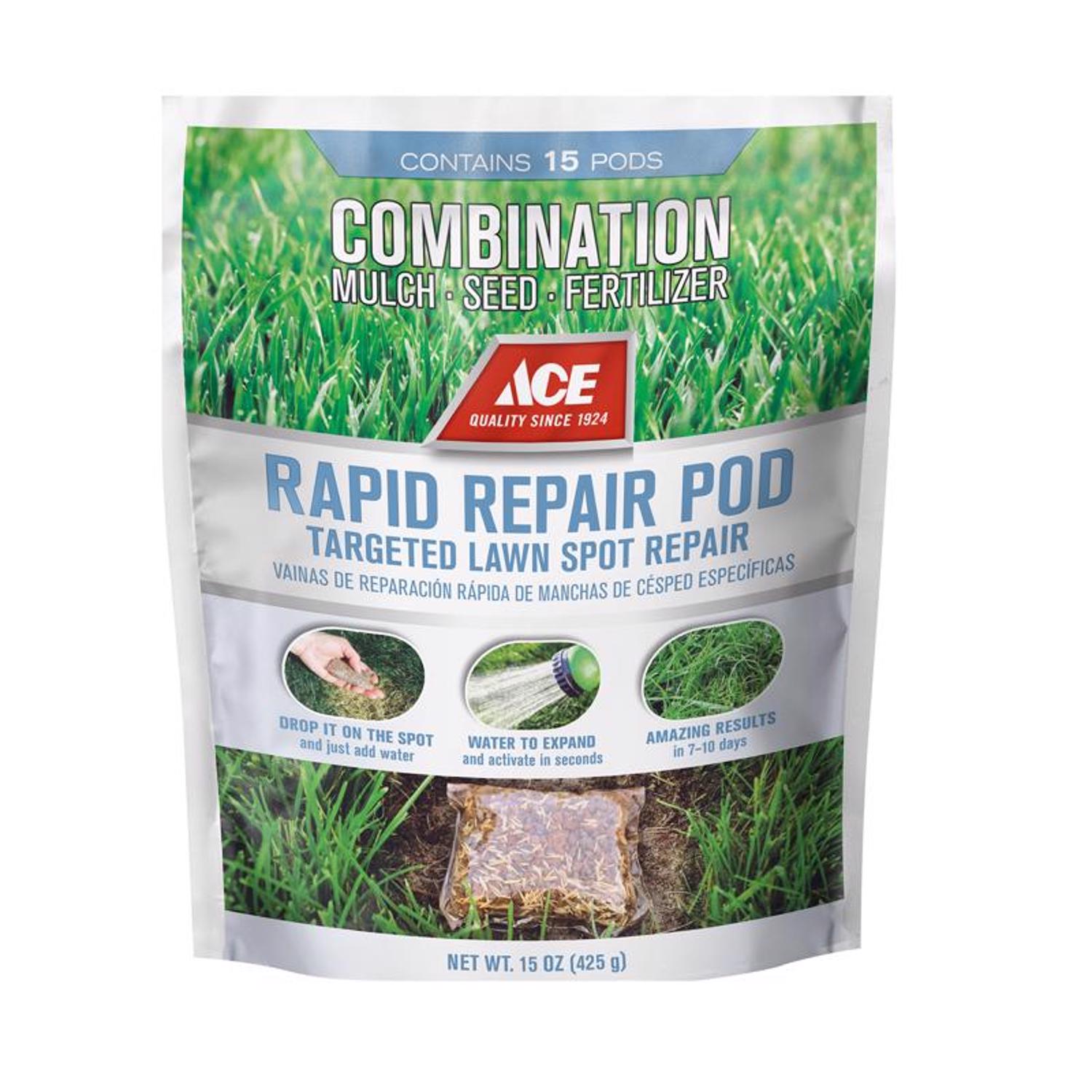 Ace Rapid Repair Pod Mixed Sun or Shade Fertilizer/Mulch/Seed 15 oz