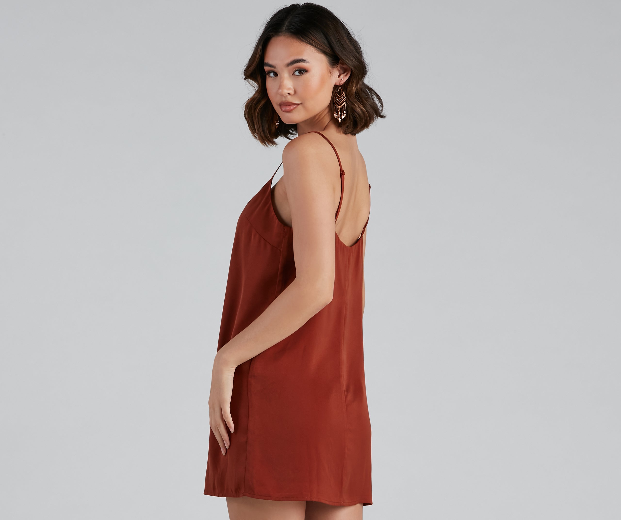 Weekend Chic Satin V-Neck Slip Dress