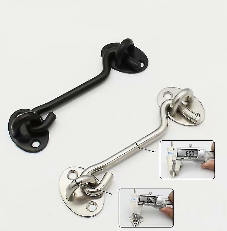 2 Fixing Hooks For Revolving Door Frame Doors And Windows Black 75mm)