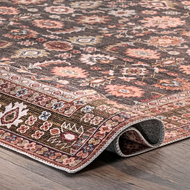 Nuloom Cathie Persian Floral Machine Washable Area Rug