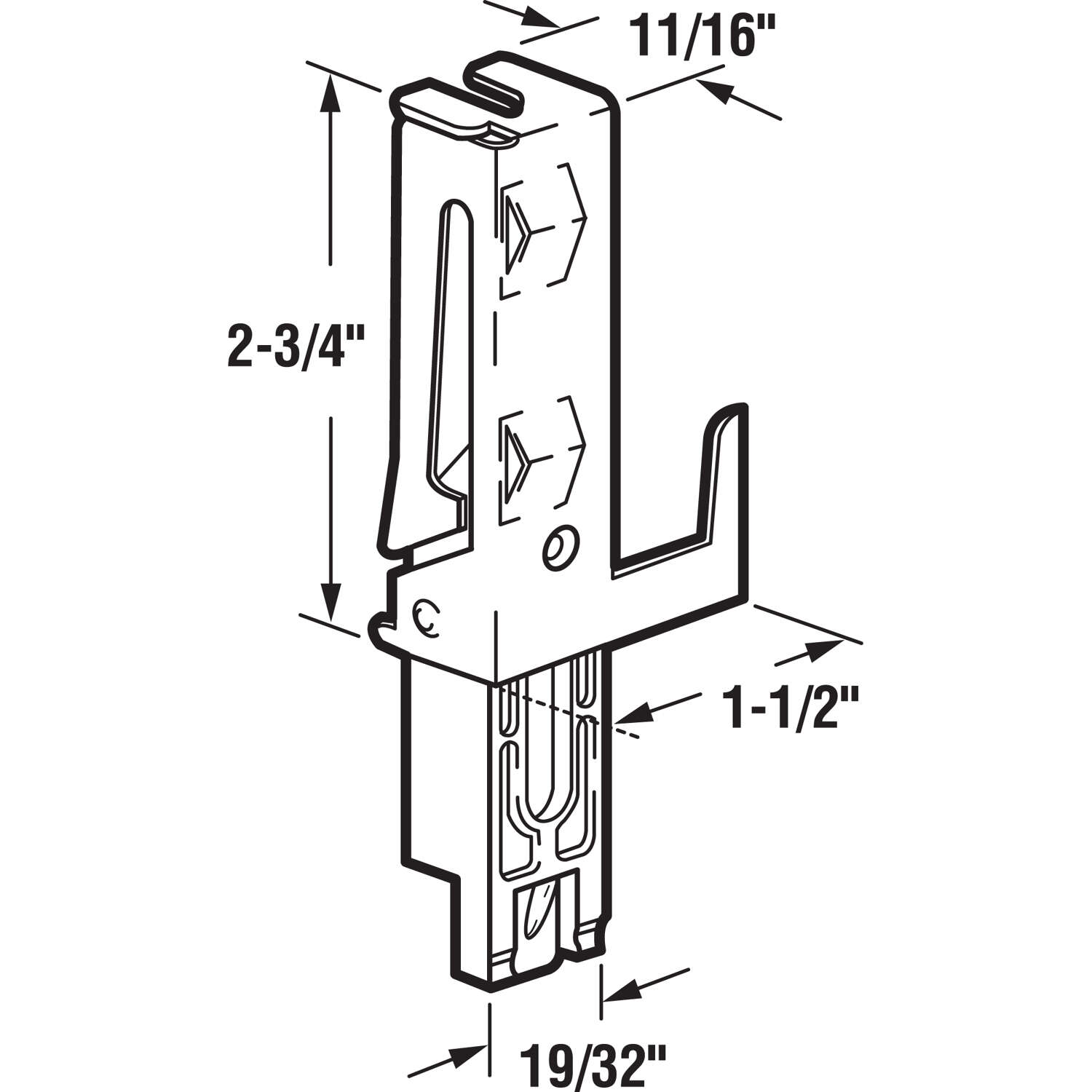 Prime-Line Zinc-Plated Silver/White Steel Door Guide 1 pk