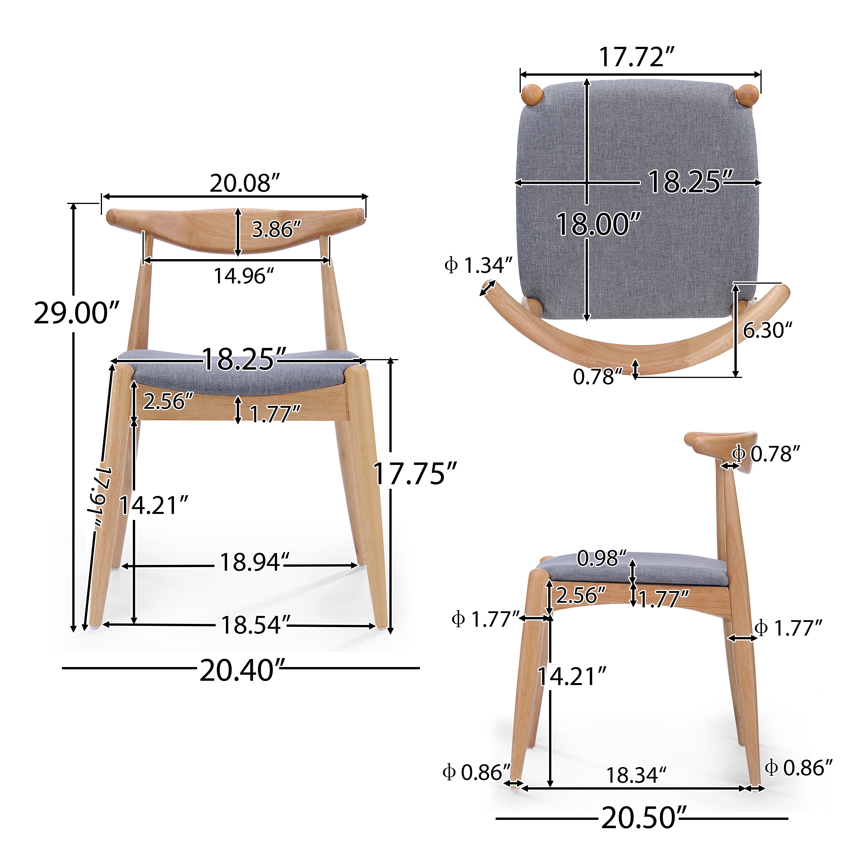 Sandra Mid Century Modern Dining Chairs (Set of 2)