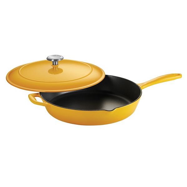 Tramontina Enameled Cast-Iron 12-in. Covered Skillet