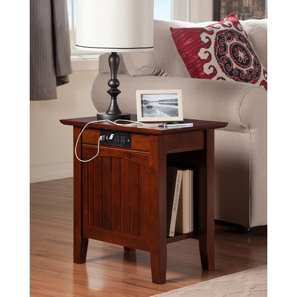 Nantucket Chair Side Table with Charger Burnt Amber