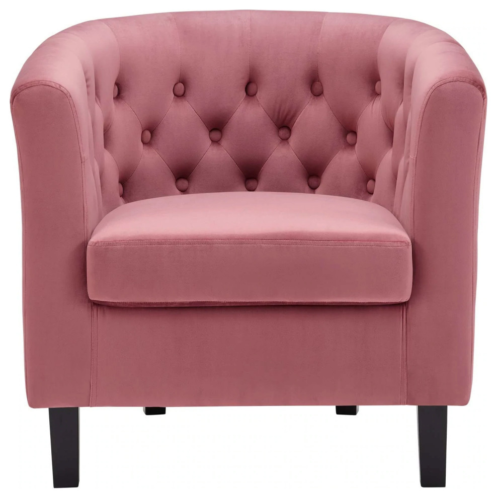 Zoey Dusty Rose Performance Velvet Armchair   Modern   Armchairs And Accent Chairs   by Rustic Home Furniture Deco  Houzz