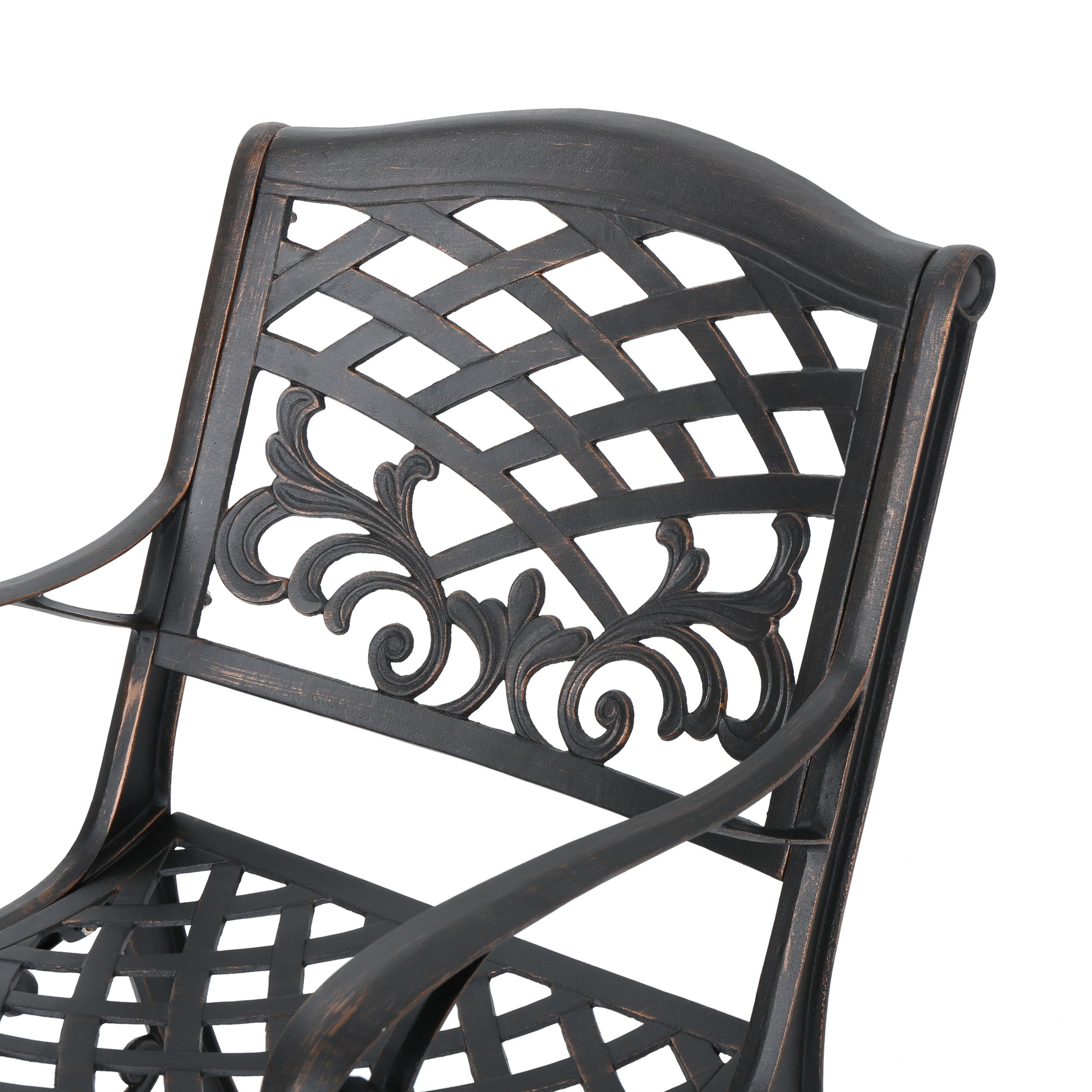 Myrtle Beach Outdoor Patina Copper Finished Aluminum Dining Chairs (Set of 2)