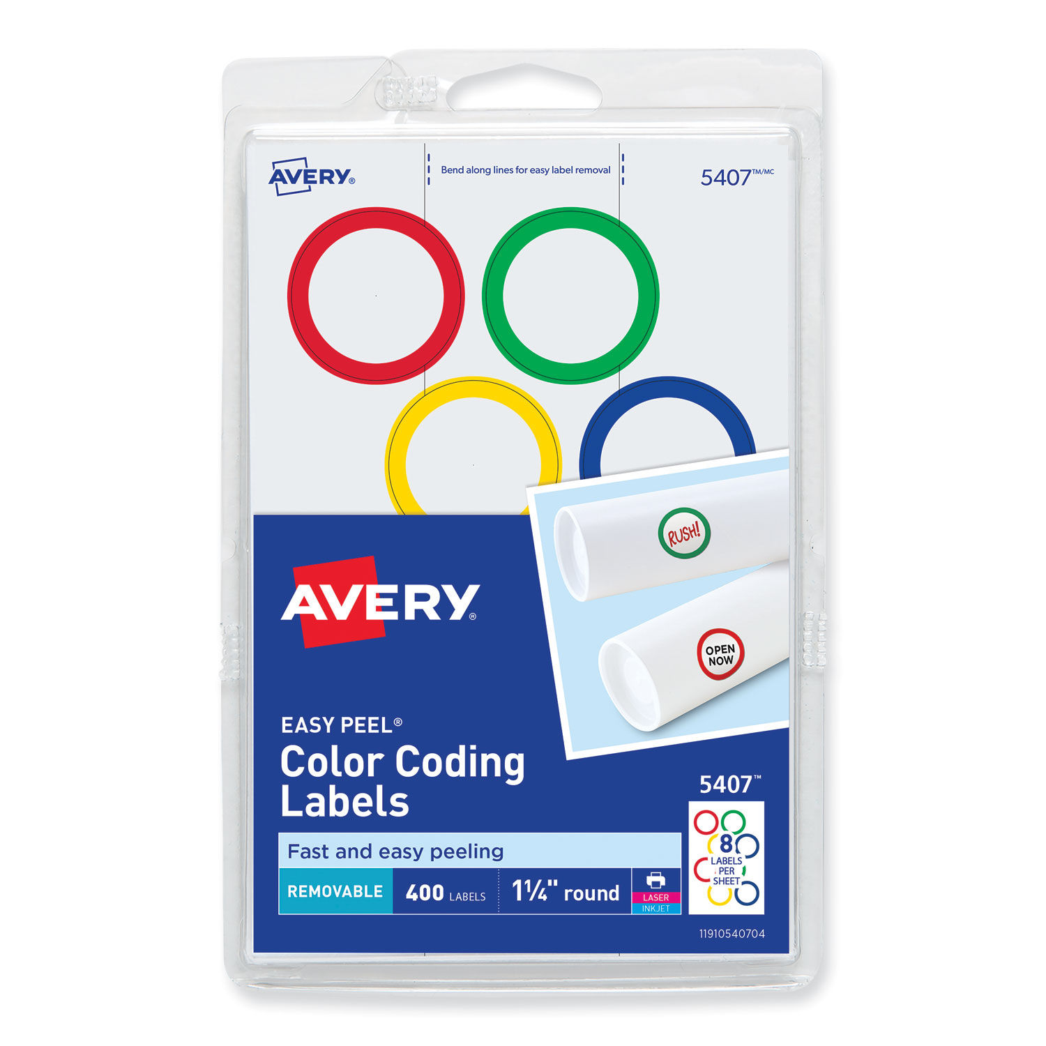 Printable Self-Adhesive Removable Color-Coding Labels by Averyandreg; AVE5407