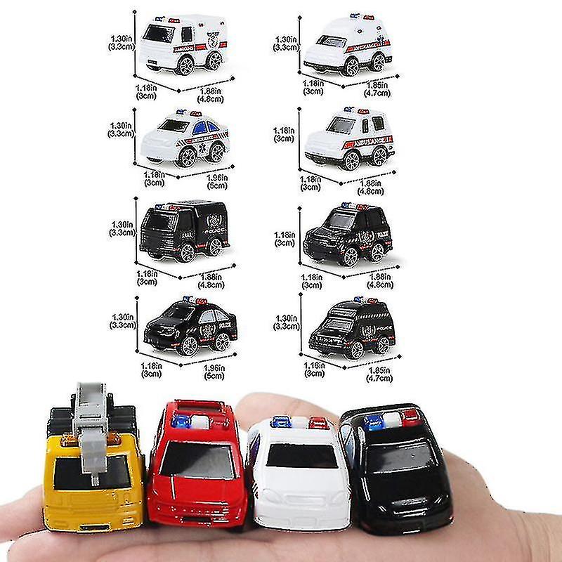 4pcs Pull Back Sliding Alloy Car， Children's Toy Car Model， Fire Truck， Police Car， Ambulance， Engineering Vehicle Set