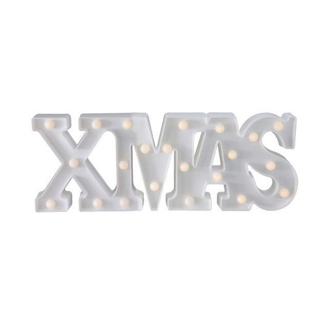 Battery Operated Led Lighted quot xmas quot Christmas Marquee Sign Warm White