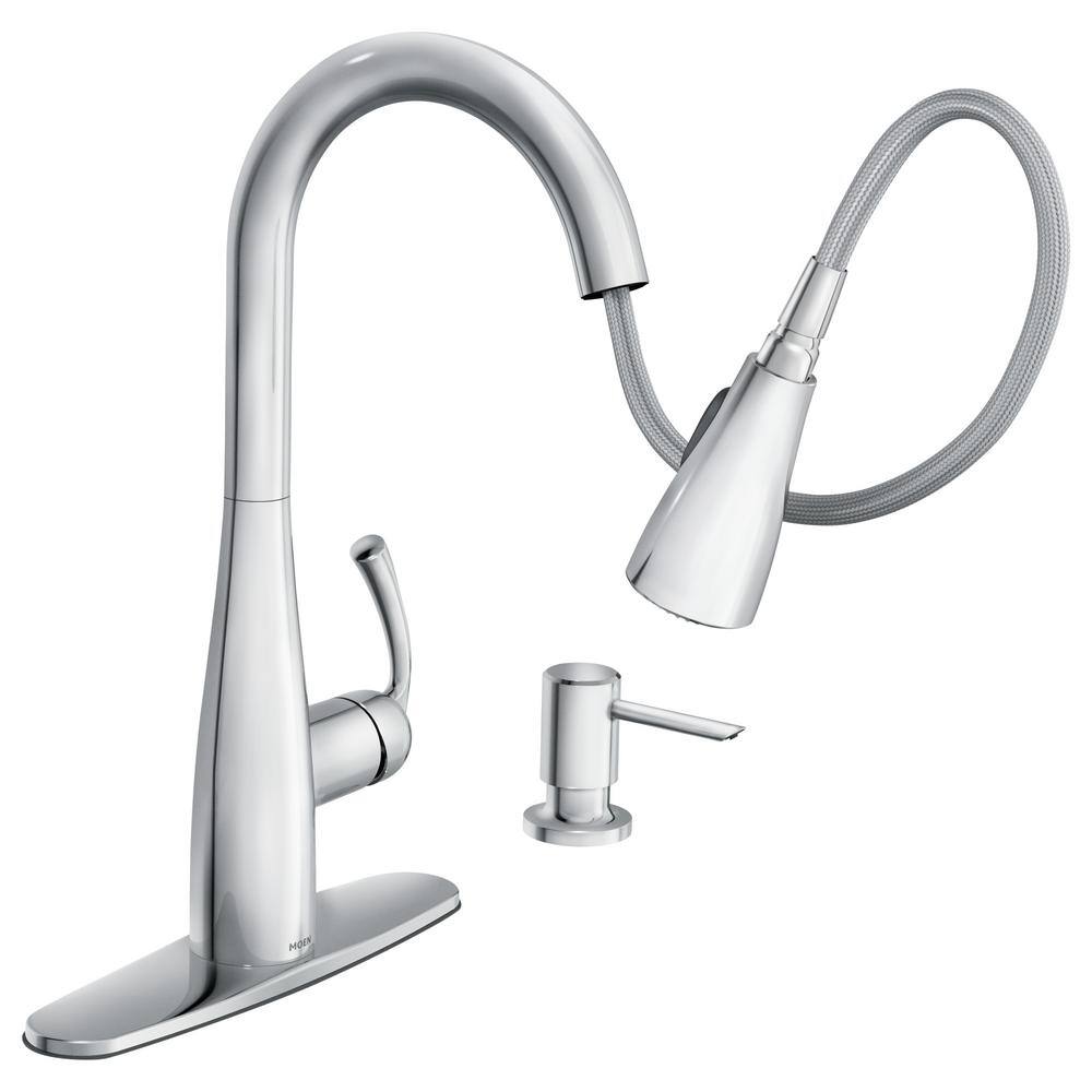 MOEN Essie Single-Handle Pull-Down Sprayer Kitchen Faucet with Reflex and Power Clean in Chrome 87014