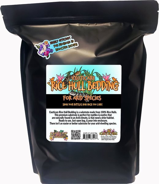 Exoticare Exotic Rice Hulls Arid Reptile Bedding， 2-lb bag