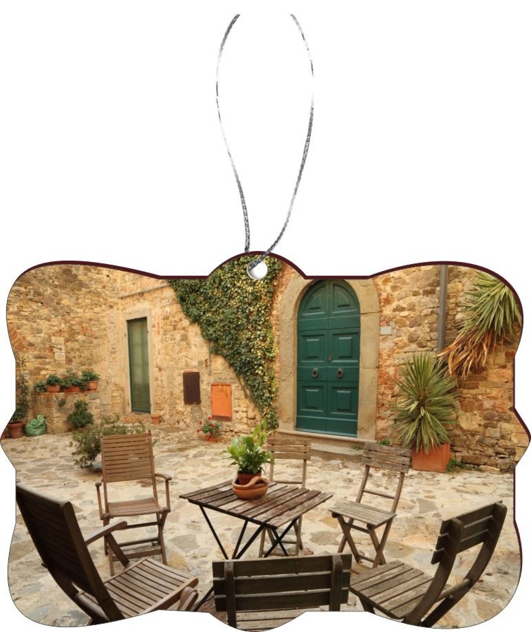 Italian Backyard In Tuscany Design Rectangle Christmas Tree Ornament   Contemporary   Christmas Ornaments   by Value Gifts  Houzz