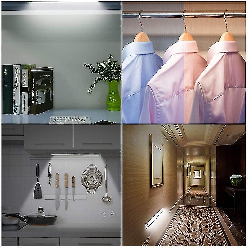 12/23/40cm Wireless Motion Sensor Cupboard Light Usb Rechargeable Under Cabinet Light Magnet Night Wall Lamp For Kitchen Stairs