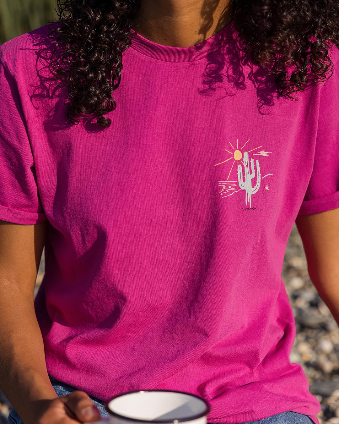 Arabica Recycled Cotton Oversized T-Shirt - Fuchsia