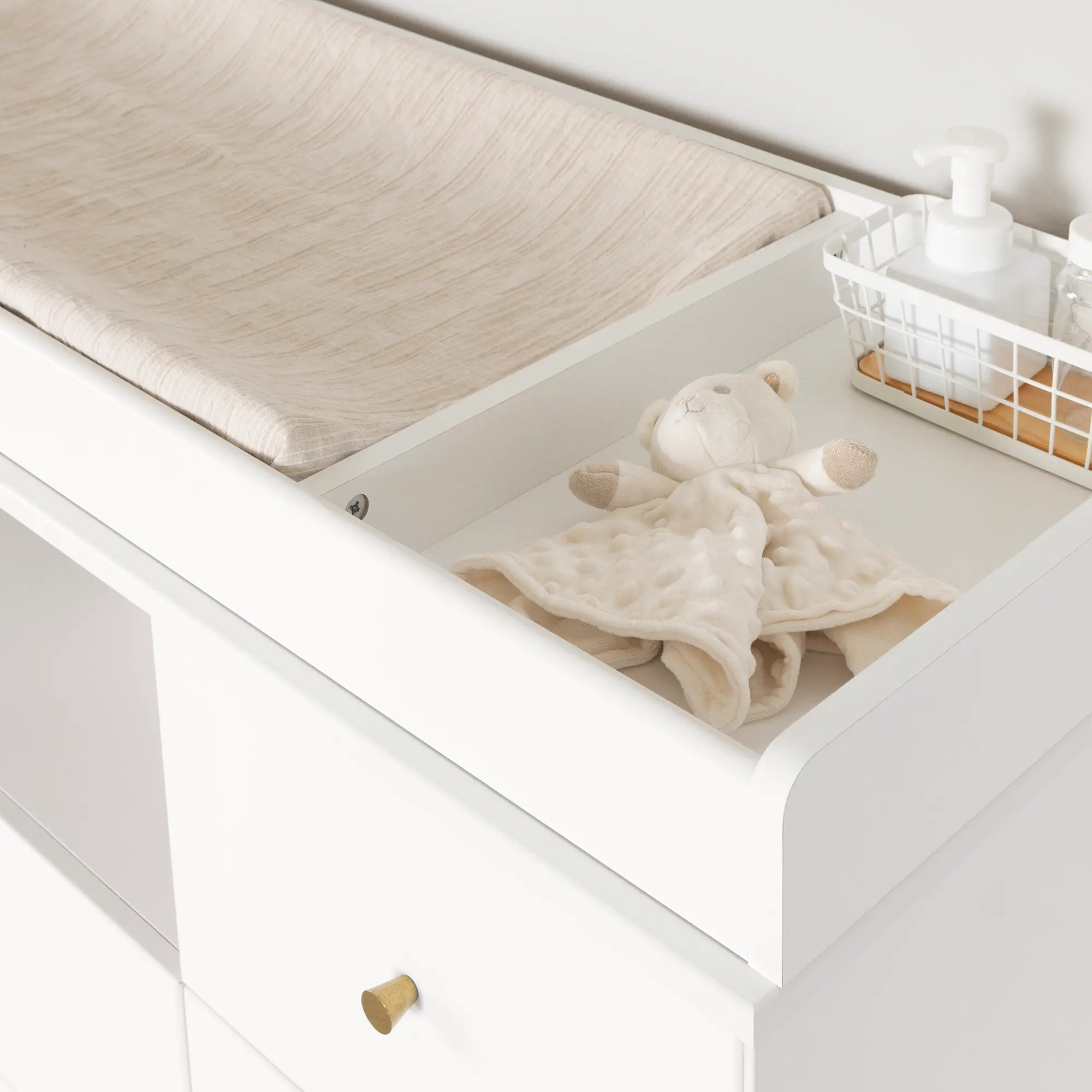 Dylane White Changing Table with Storage - South Shore