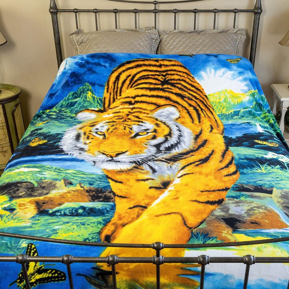 Moonlight Tiger  Super Soft Full/Queen Size Plush Fleece Blanket