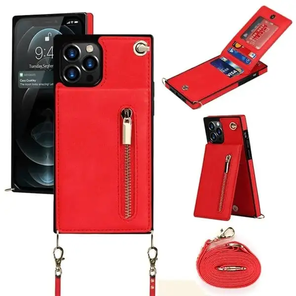 (2023 HOT SALE - 48% OFF)Crossbody Wallet iPhone Case-Credit Card Hold