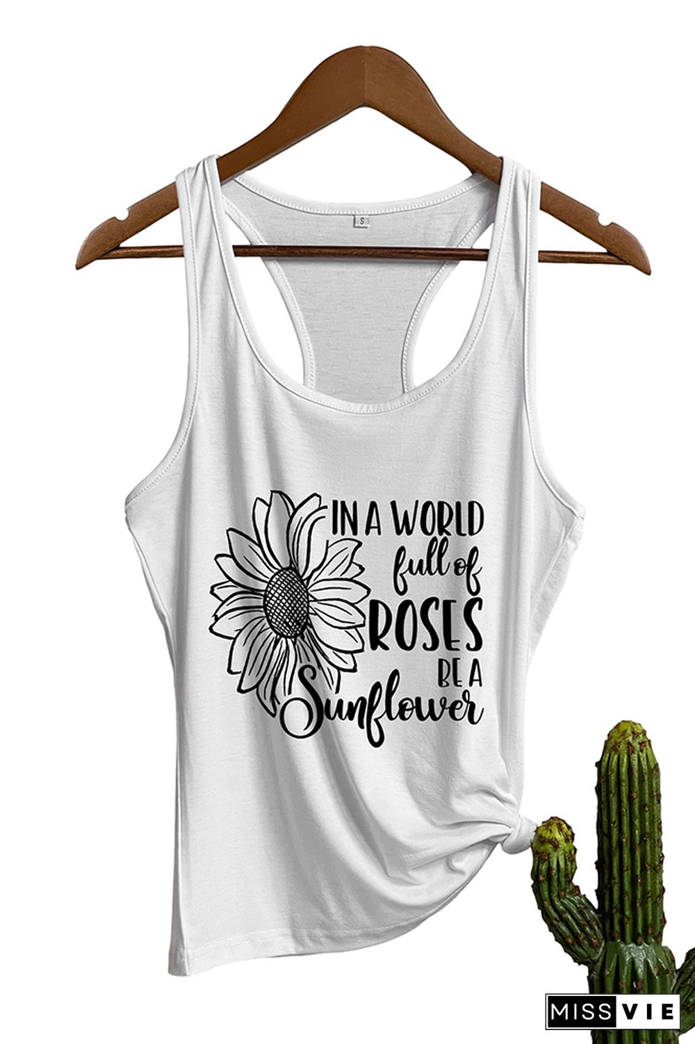 In the world full of roses be a sunflower,Inspirational Quotes, Sunflower Tank Top Wholesale