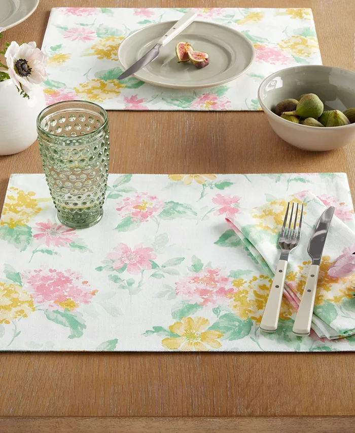 Martha Stewart Amber Floral Placemat Set 4-Pack 13 x 17.5