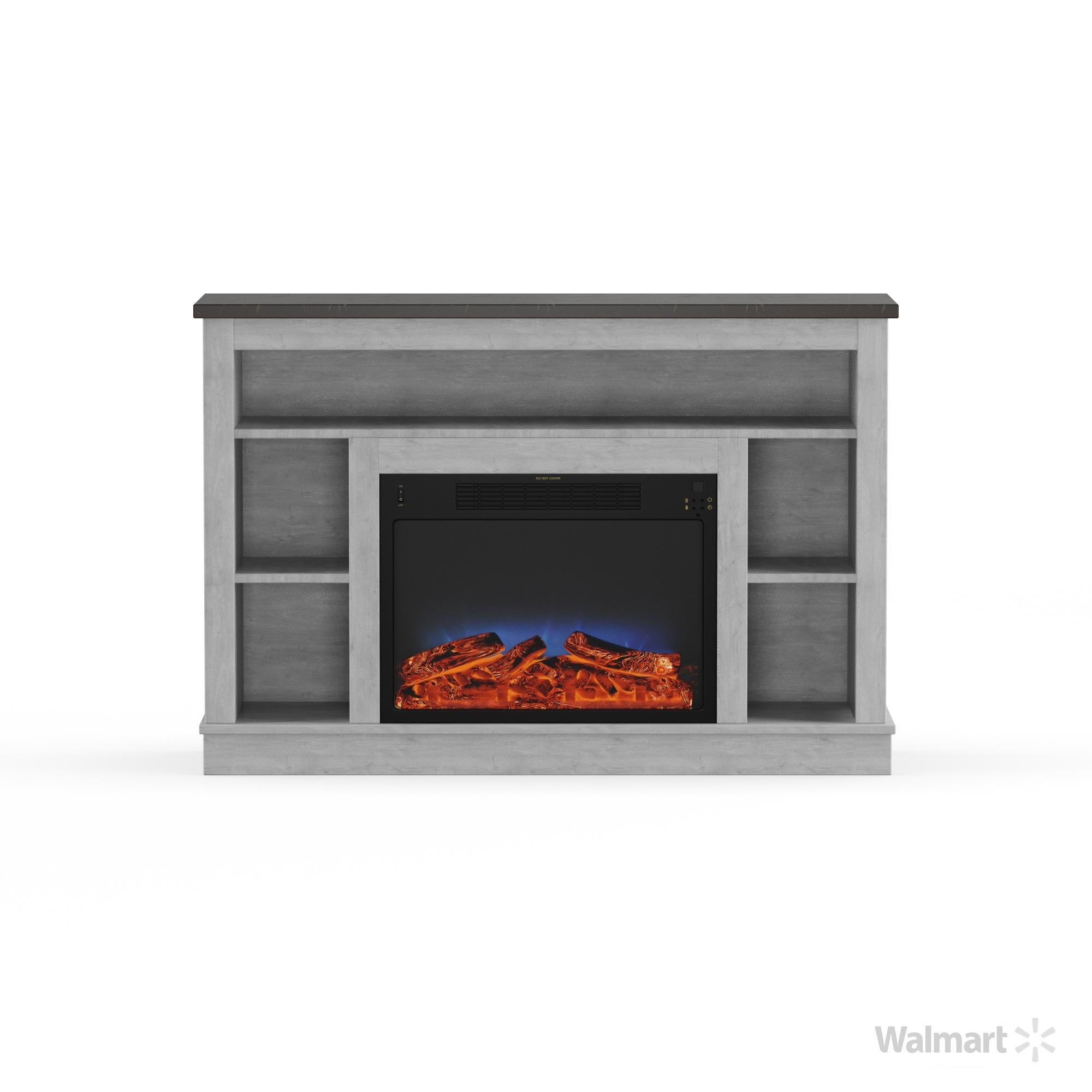 Cambridge Seville 47'' Freestanding Electric Multi-Color LED Fireplace with Log Insert and Remote | White Mantel | For Rooms up to 210 Sq.Ft. | Adjustable Heat Settings | Timer