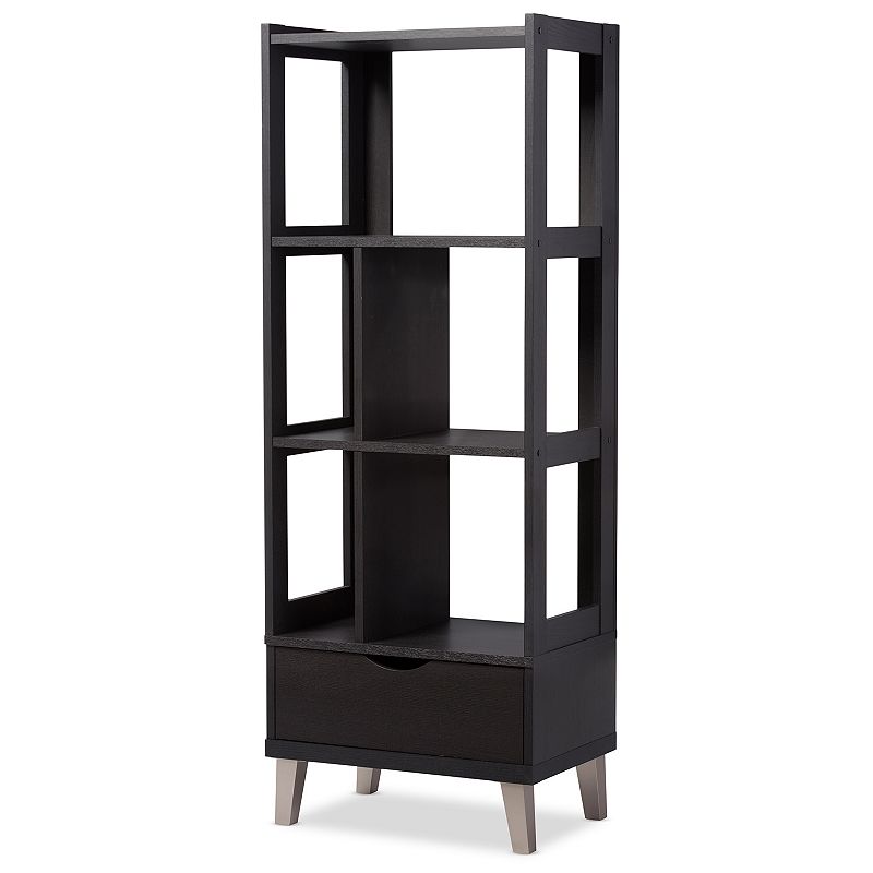 Baxton Studio Kalien Wood Leaning Bookcase