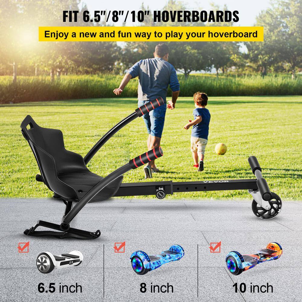 VEVOR Hoverboard Kart Accessory Scooter Frame with 2 LED Swivel Wheel for 6.5 in. 8 in. 8.5 in. 10 in. Self Balancing Scooter 2016HFFLPHCJ00001V0