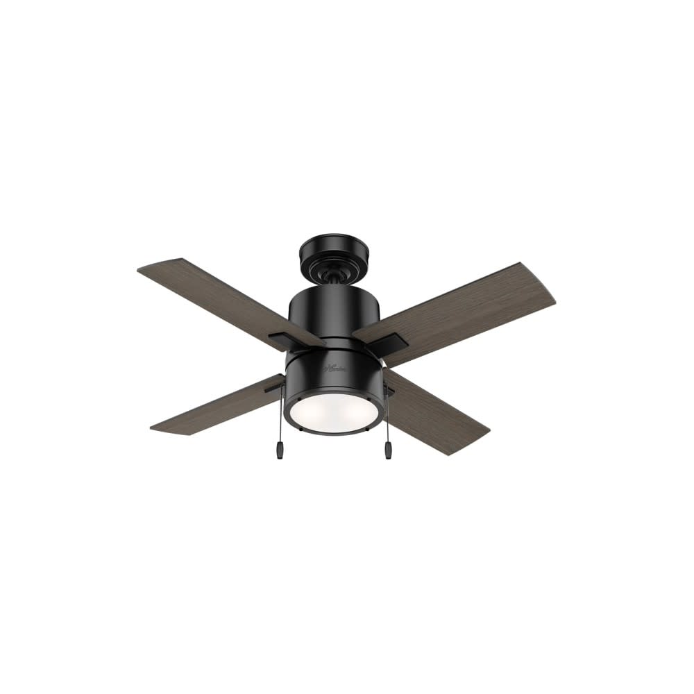 Hunter Beck Ceiling Fan 42 Matte Black/Greyed Walnut ;