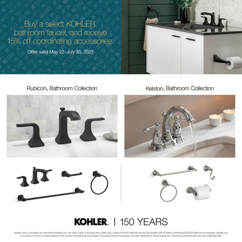 KOHLER Rubicon Single Hole SingleHandle Bathroom Faucet in Polished Chrome