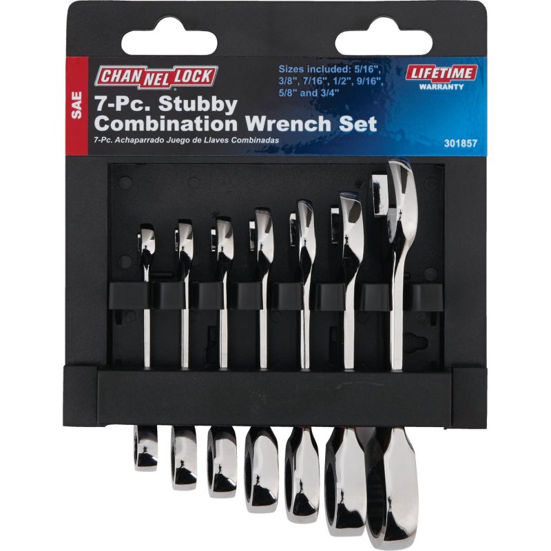 Channellock 7-Piece Stubby Ratcheting Combination Wrench Set