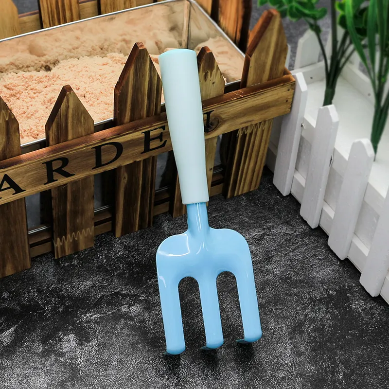 Hot sale Carbon Steel Head Plastic Handle Garden Rake Small Garden Hand Tool For Gardening Tools Kids Toys