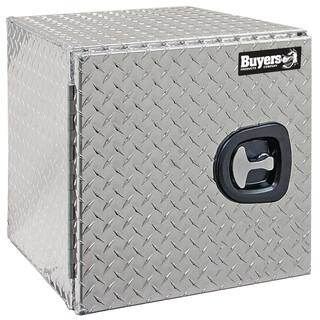 Buyers Products Company 18 in. x 18 in. x 30 in. Diamond Plate Tread Aluminum Underbody Truck Tool Box with Barn Door 1705203