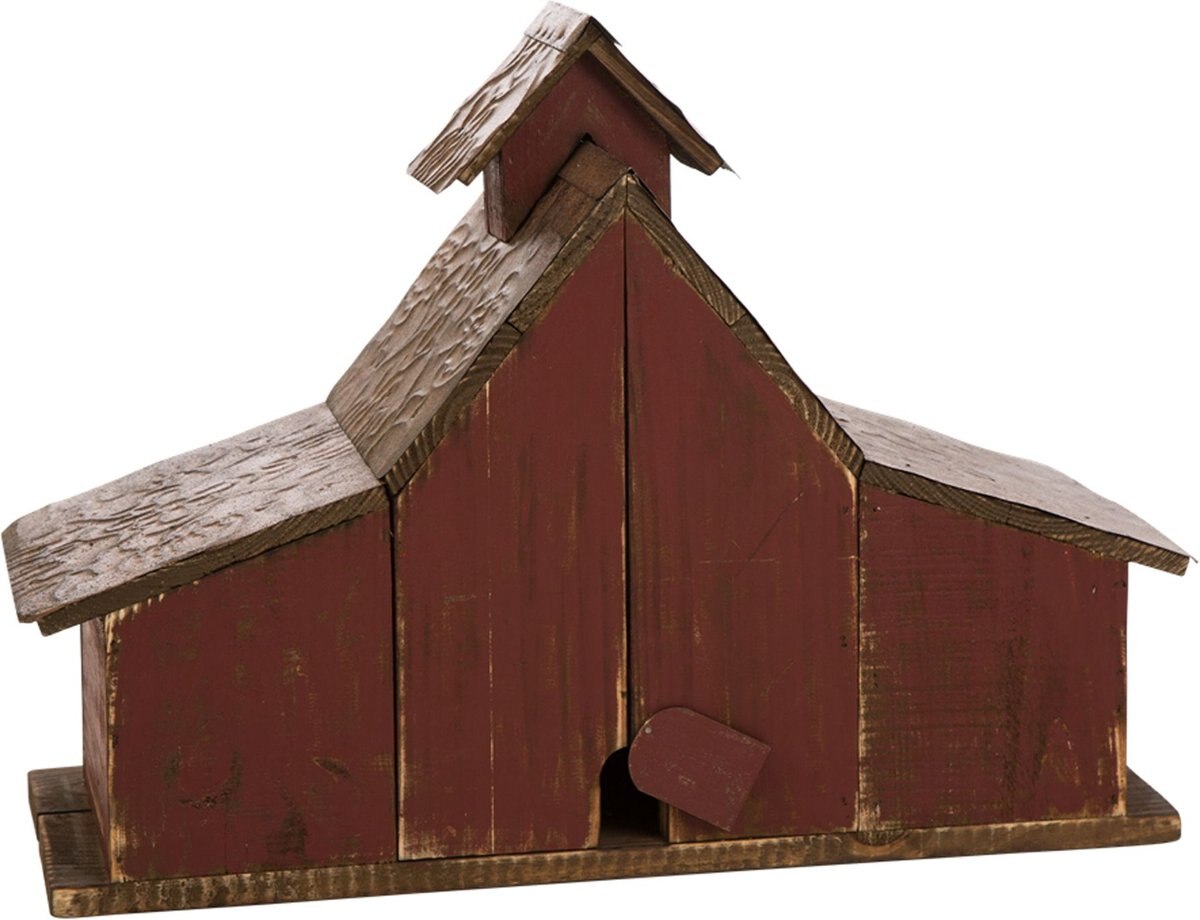 Glitzhome Extra-Large Rustic Wood Barn Bird House， 20.67-in