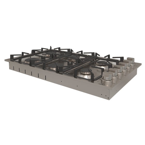 36-in 6 Burners Stainless Steel Gas Cooktop