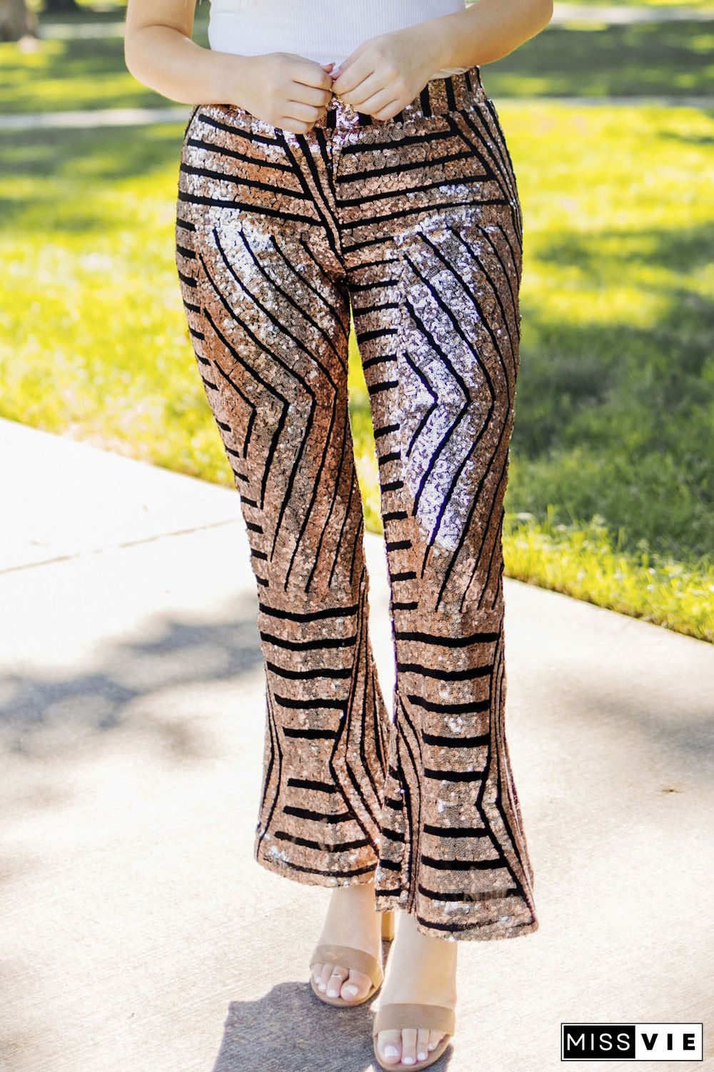 Sequin Wide Leg Pants