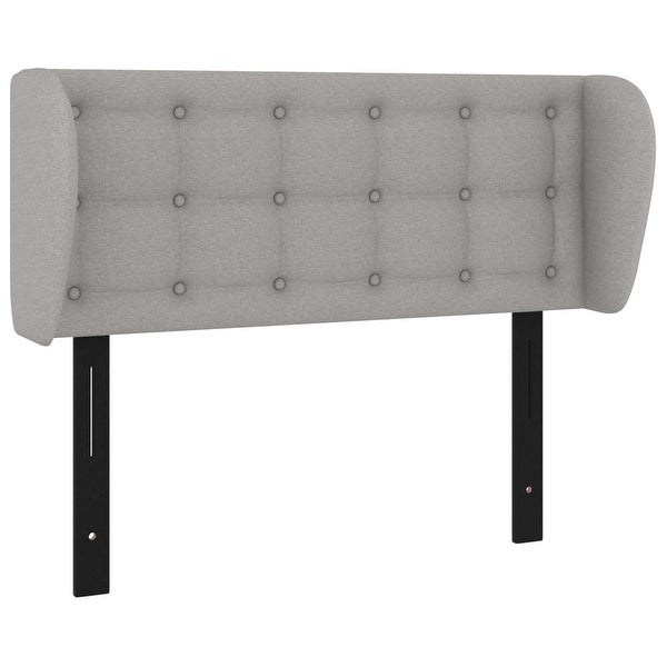 vidaXL Headboard with Ears Light/Dark Gray multisize Fabric - - 37429758