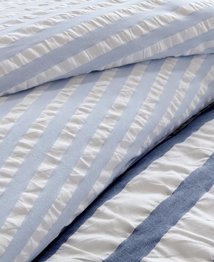 INK+IVY Sutton Subtle Stripe 2-Pc. Duvet Cover Set， Twin