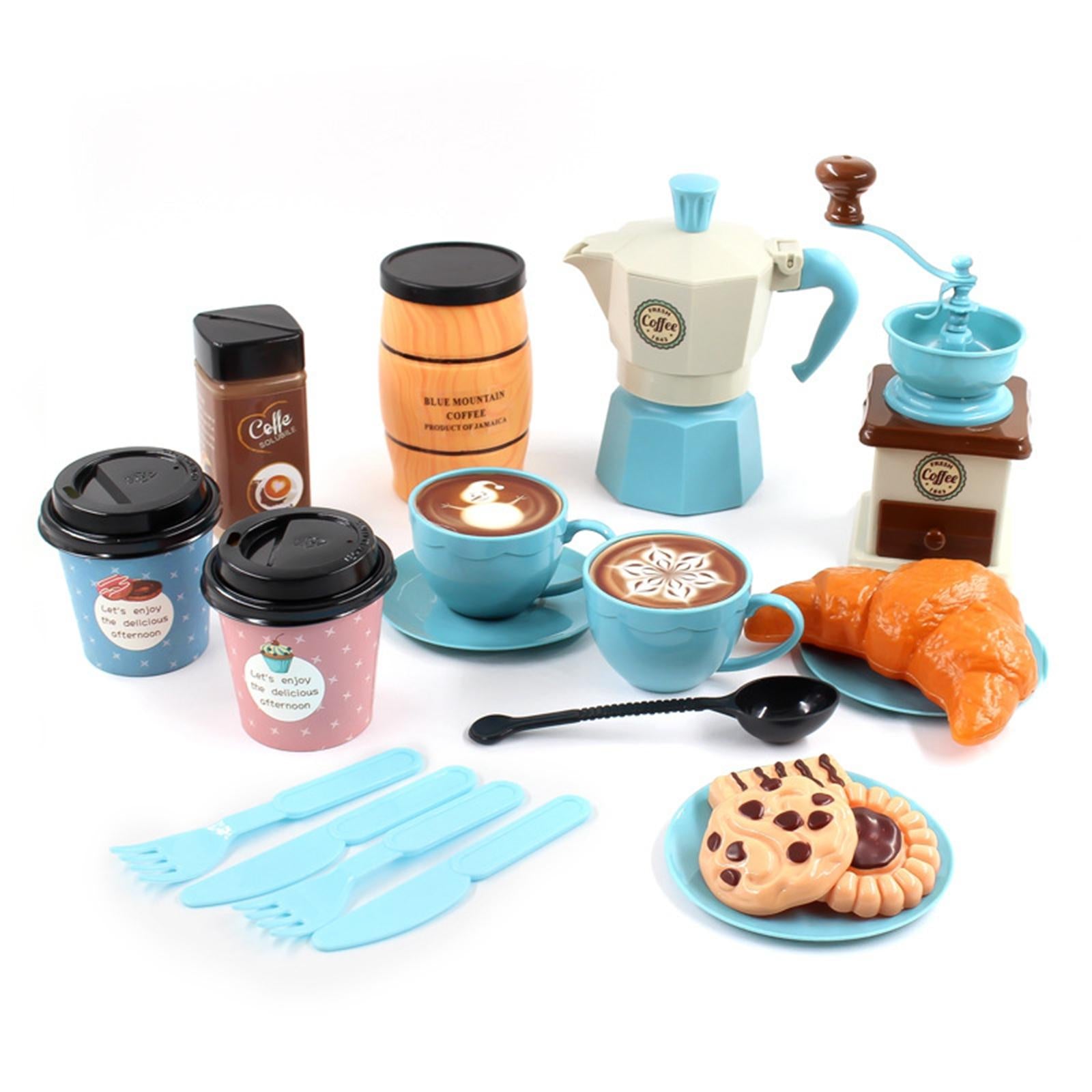 1 Set Toyset Pretend Toy Cake Accessories Coffee Machine Dessert Teaset Gift Tea Party Set for Kitchen Toddlers