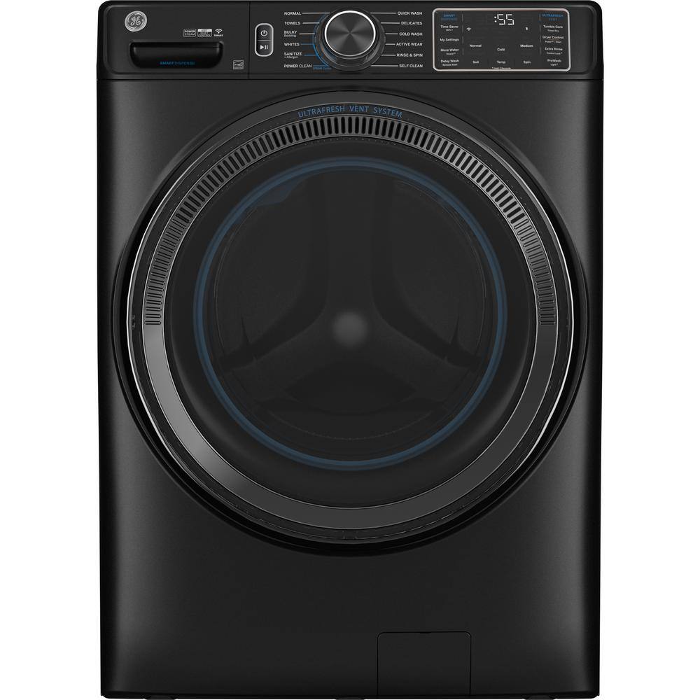 GE 5.0 cu.ft. Smart Front Load Washer in Carbon Graphite with Steam UltraFresh Vent System and Microban Technology GFW655SPVDS