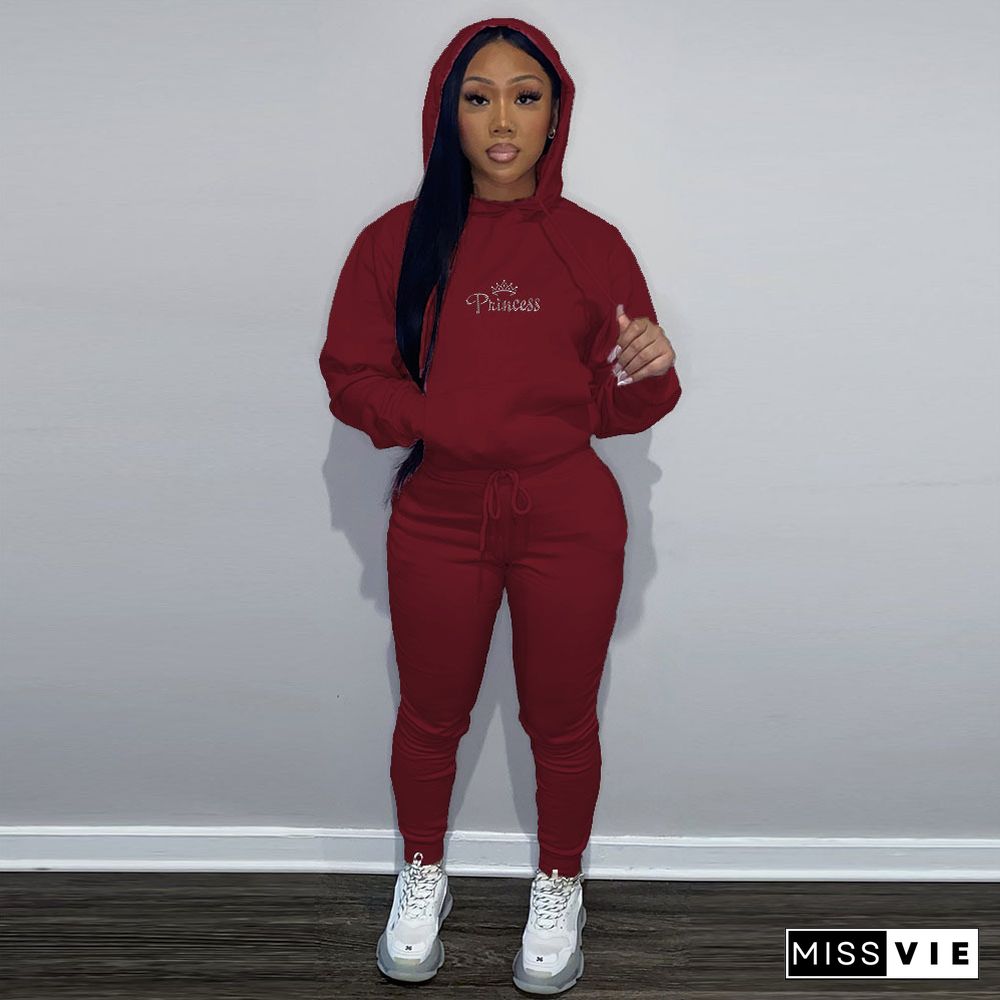 Casual Pullover Hoodies Joggers Two Piece Pant Sets