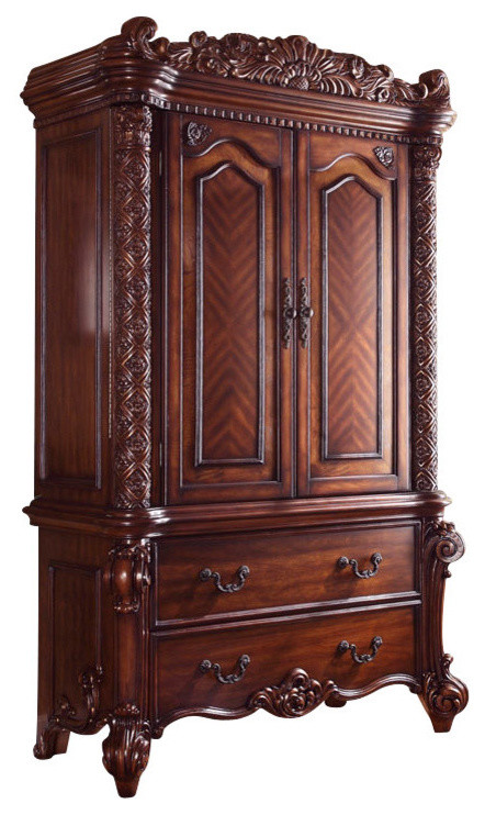 Acme Vendome Traditional TV Armoire  Cherry   Victorian   Entertainment Centers And Tv Stands   by Emma Mason  Houzz