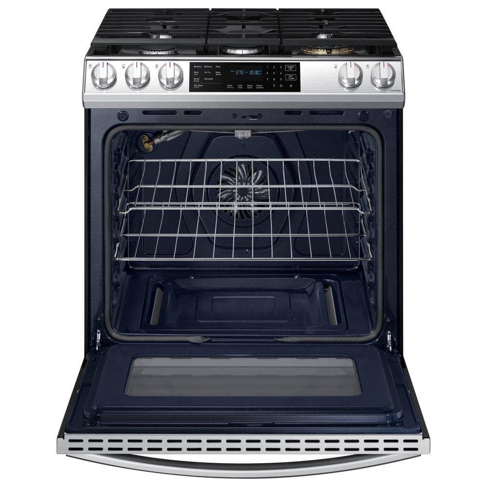  30 in. 6 cu. ft. 5-Burner Slide-In Gas Range with Air Fry and Fan Convection in Stainless Steel NX60T8511SS