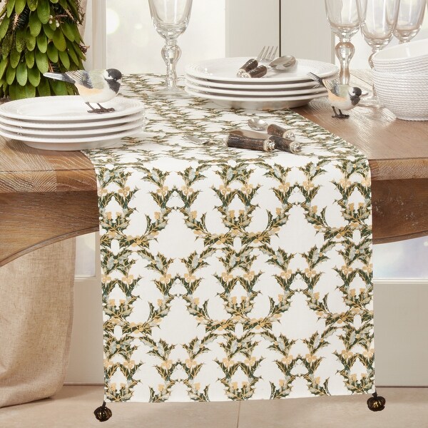 Christmas Table Runner With Holly Design