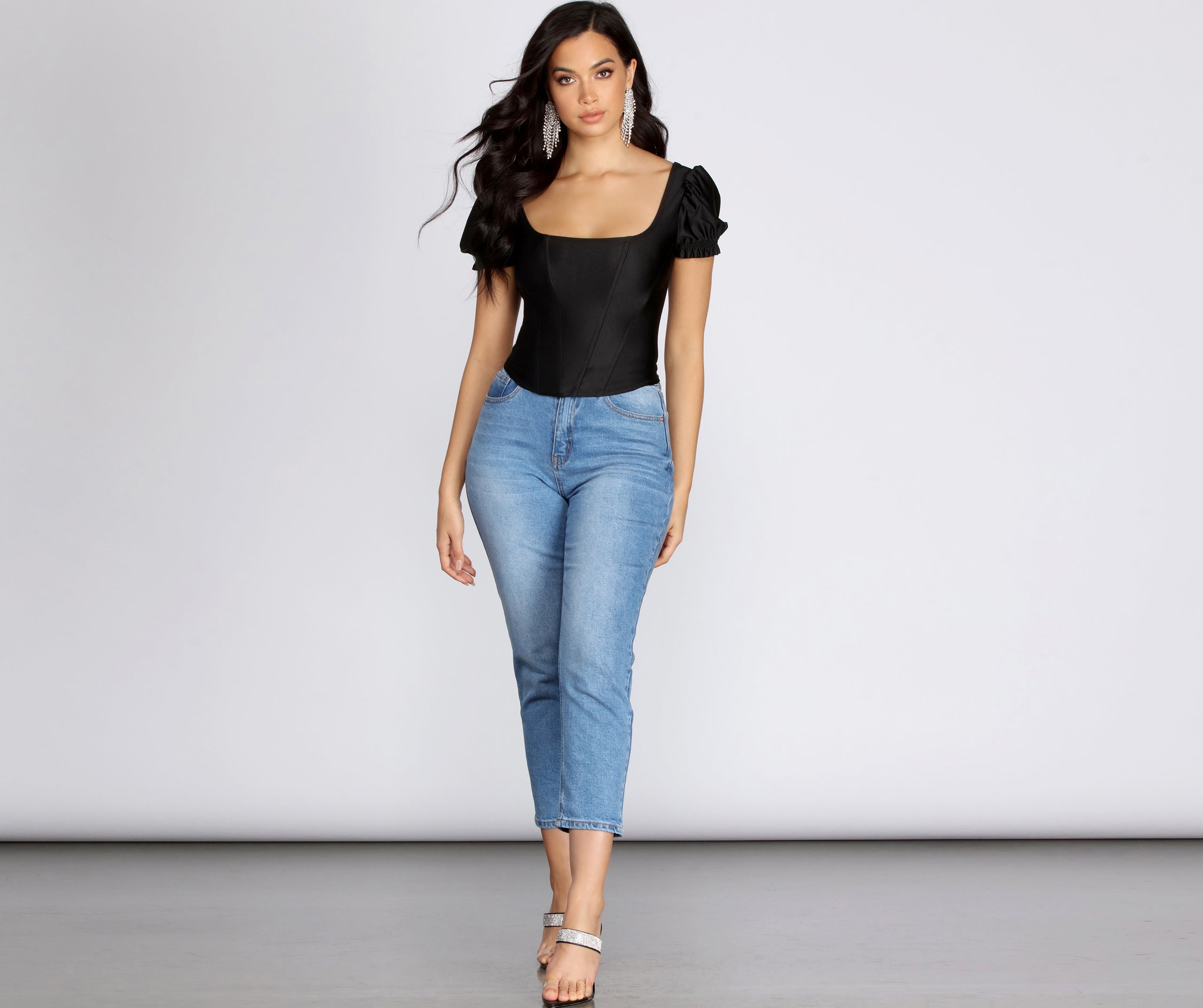 Play On Puff Sleeve Corset Top