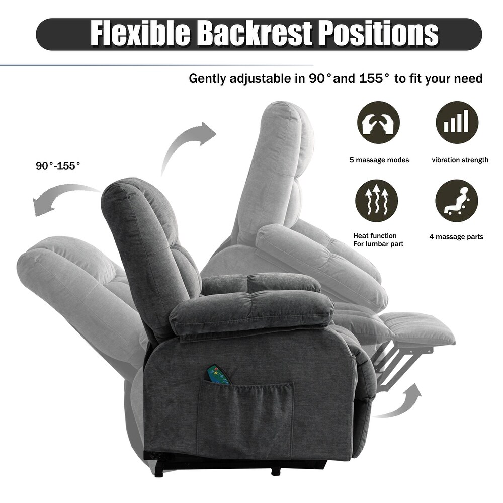 Super Soft And Large Power Lift Recliner Chair with Massage and Heat for Elderly