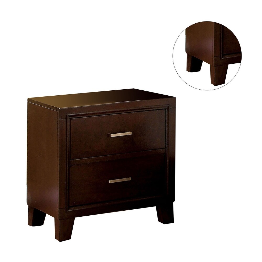 2 Drawers Wood Nightstand